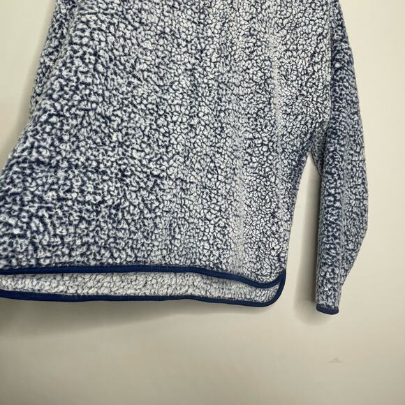 Jachs Girlfriend Faux Fur Sherpa Fleece Long Sleeve Top Crew Neck Blue White L - Picture 6 of 13